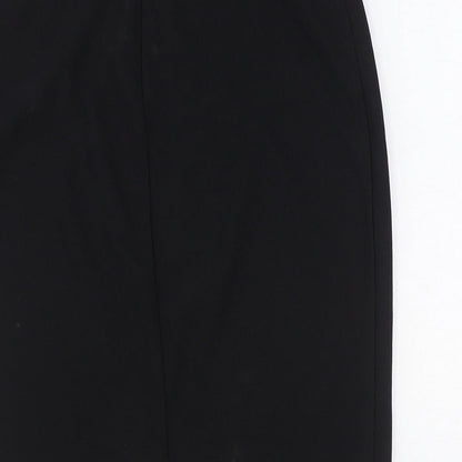 Glamour Womens Black Polyester Straight & Pencil Skirt Size S Zip