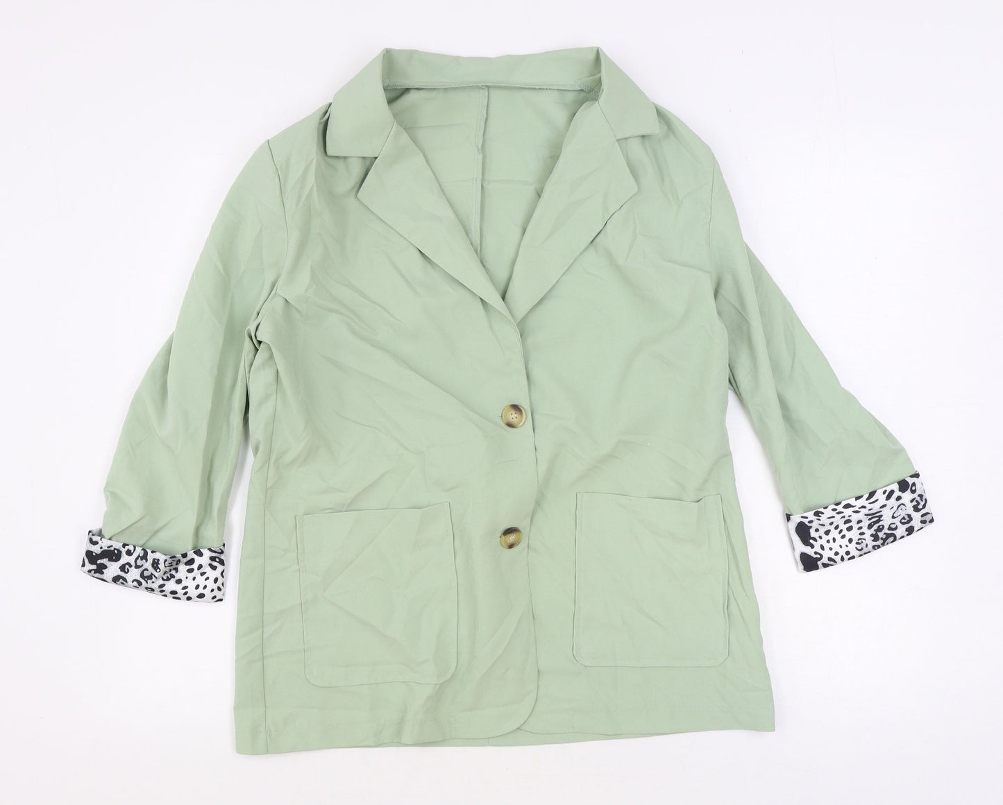 SheIn Womens Green Jacket Blazer Size M Button
