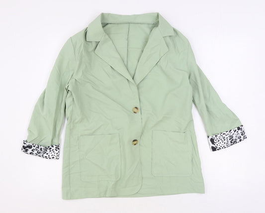 SheIn Womens Green Jacket Blazer Size M Button