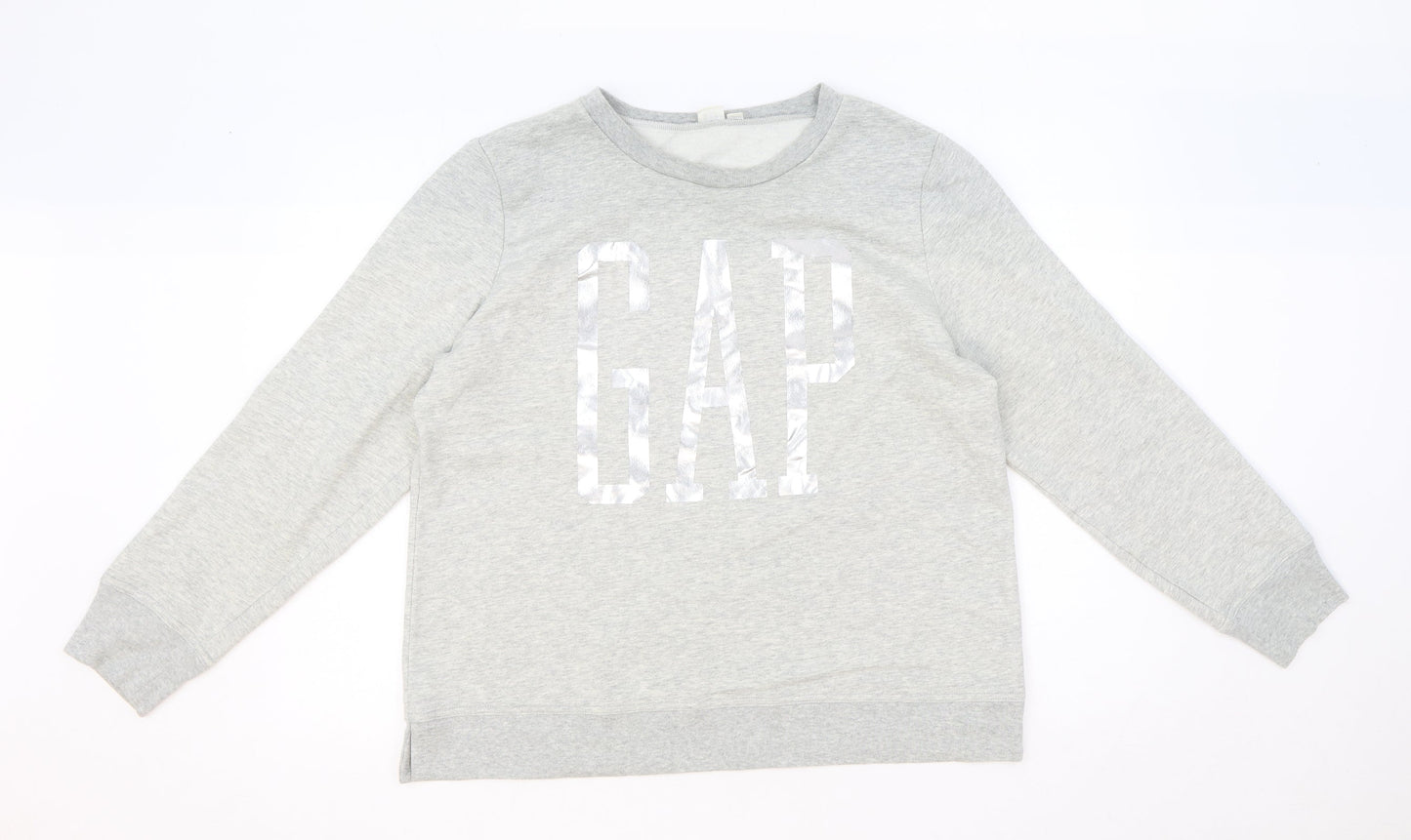 Gap Womens Grey Polyester Pullover Sweatshirt Size M Pullover