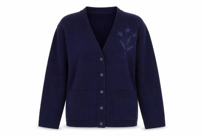 Rival Womens Blue V-Neck Polyester Cardigan Jumper Size S