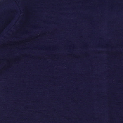 Rival Womens Blue V-Neck Polyester Cardigan Jumper Size S