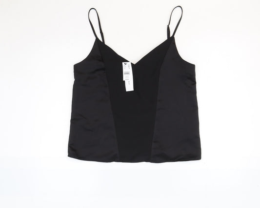 Womens UK Size 10 Topshop Black Camisole Tank