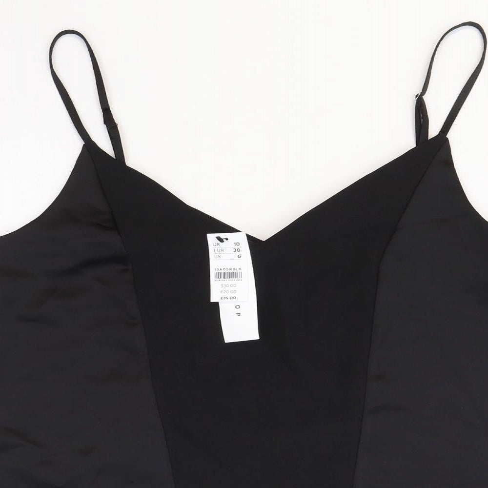 Womens UK Size 10 Topshop Black Camisole Tank