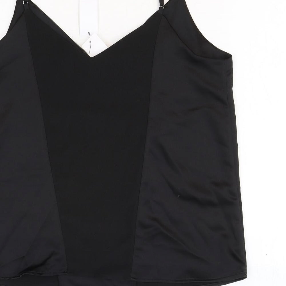 Womens UK Size 10 Topshop Black Camisole Tank