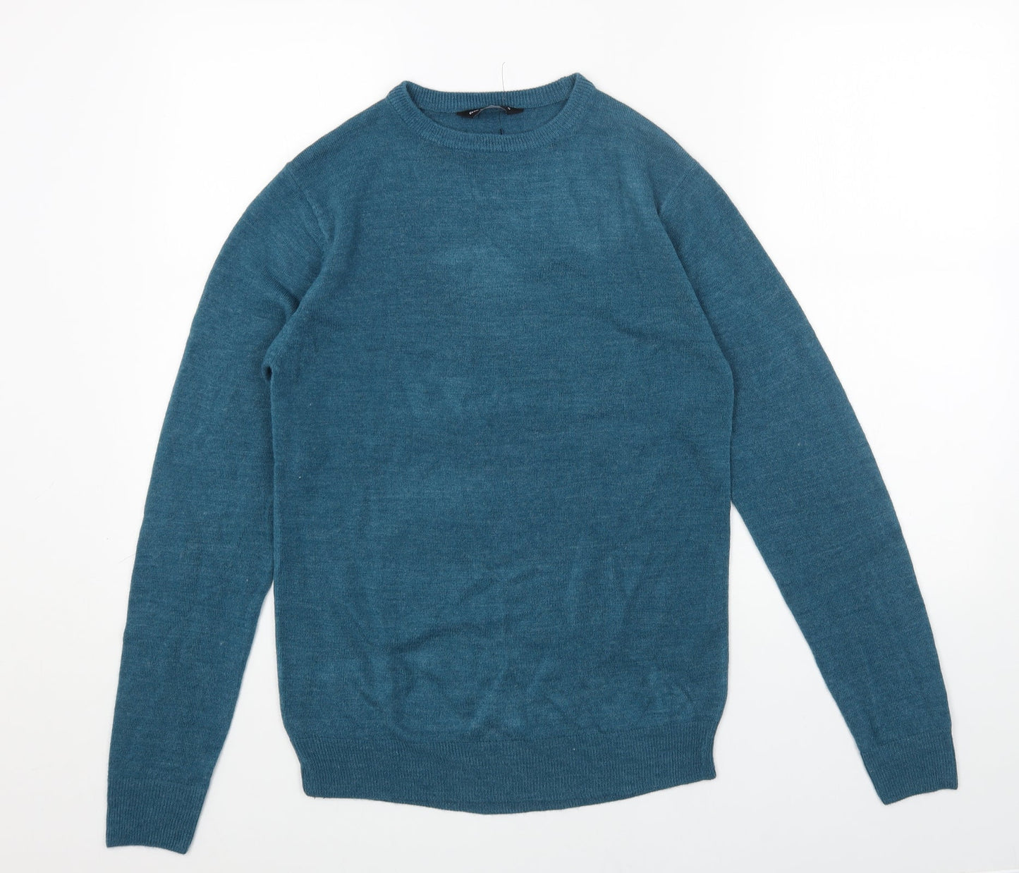 Cedar Wood State Mens Blue Round Neck Acrylic Pullover Jumper Size S Long Sleeve