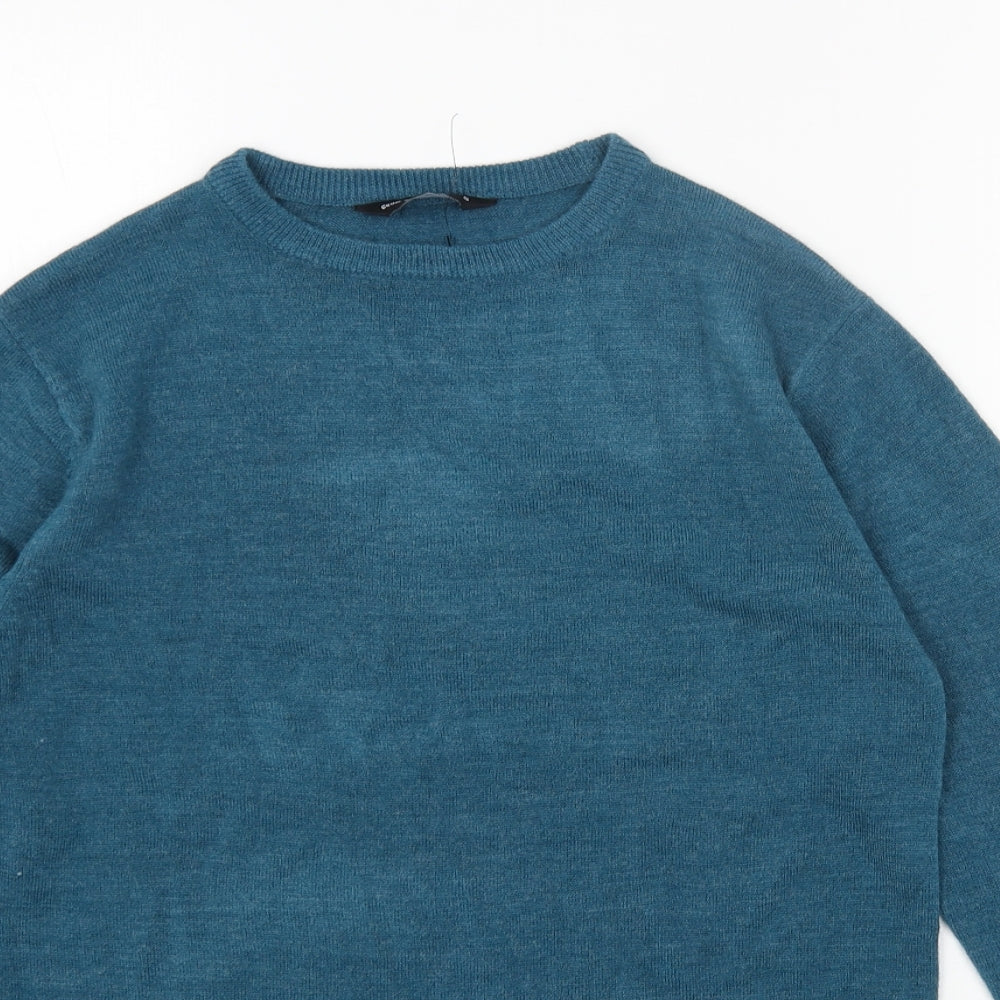 Cedar Wood State Mens Blue Round Neck Acrylic Pullover Jumper Size S Long Sleeve