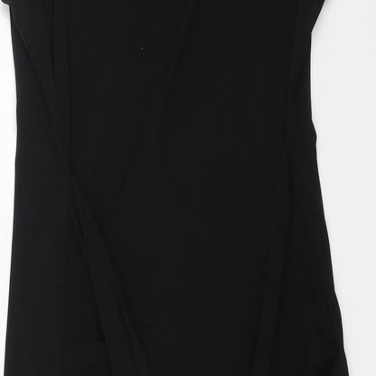 Debenhams Womens Black Polyester Pencil Dress Size 12 Round Neck Pullover