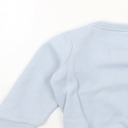 YOUNG ORIGINALS Baby Blue Cotton Pullover Jumper Size 18-24 Months Snap - Shark