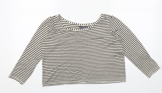 Womens UK Size S French Connection White Cropped Blouse