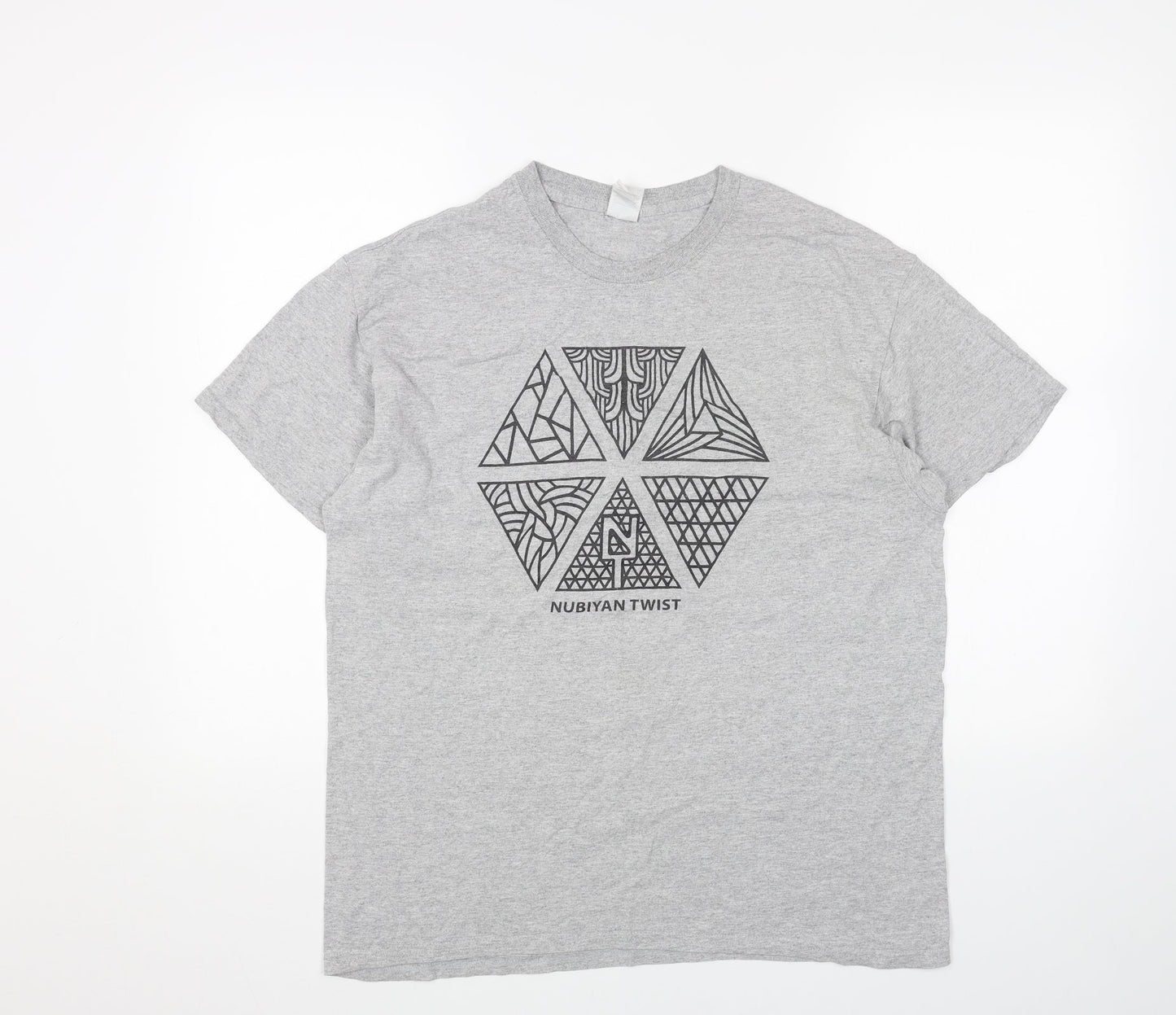 Womens UK Size L Gildan Grey Basic T-Shirt