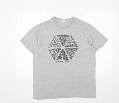 Womens UK Size L Gildan Grey Basic T-Shirt