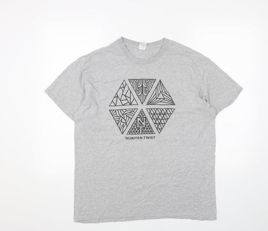 Womens UK Size L Gildan Grey Basic T-Shirt