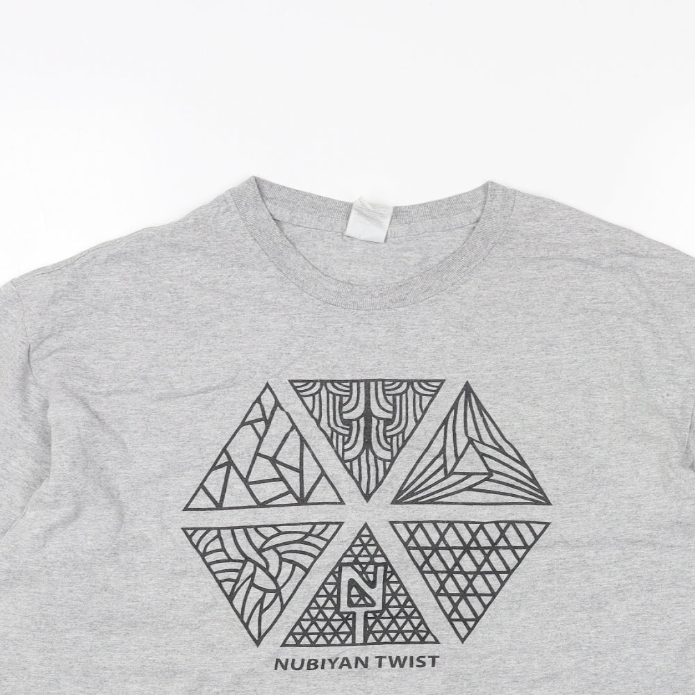 Womens UK Size L Gildan Grey Basic T-Shirt