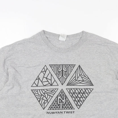 Womens UK Size L Gildan Grey Basic T-Shirt