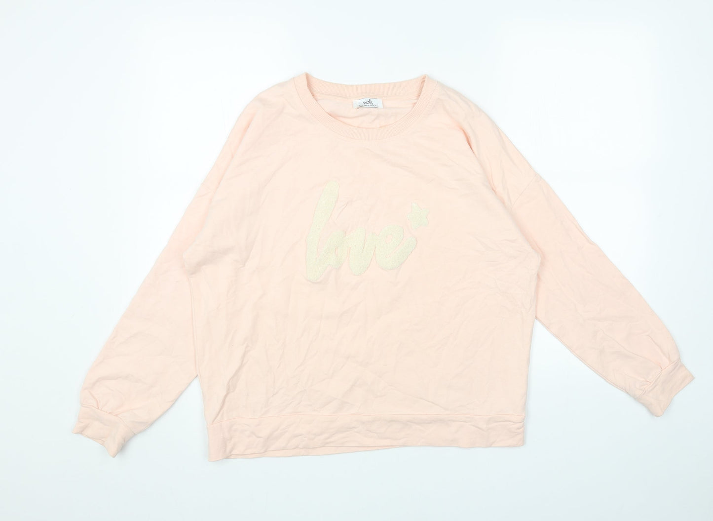 Wallis Womens Pink Viscose Pullover Sweatshirt Size M Pullover - Love