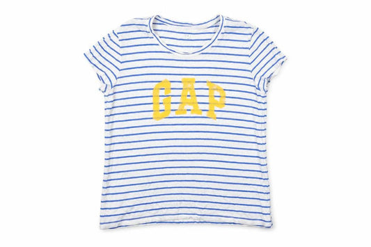 Gap Womens White Striped Cotton Basic T-Shirt Size XS Scoop Neck