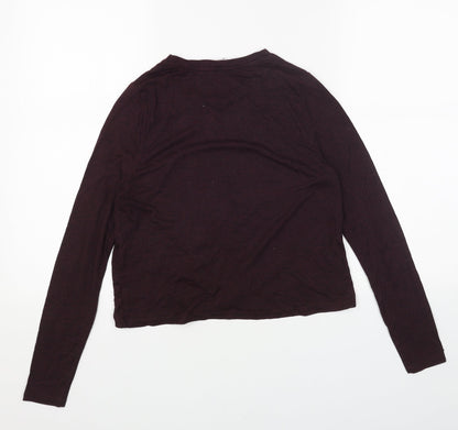Womens UK Size 10 Red Herring Purple Cropped Blouse
