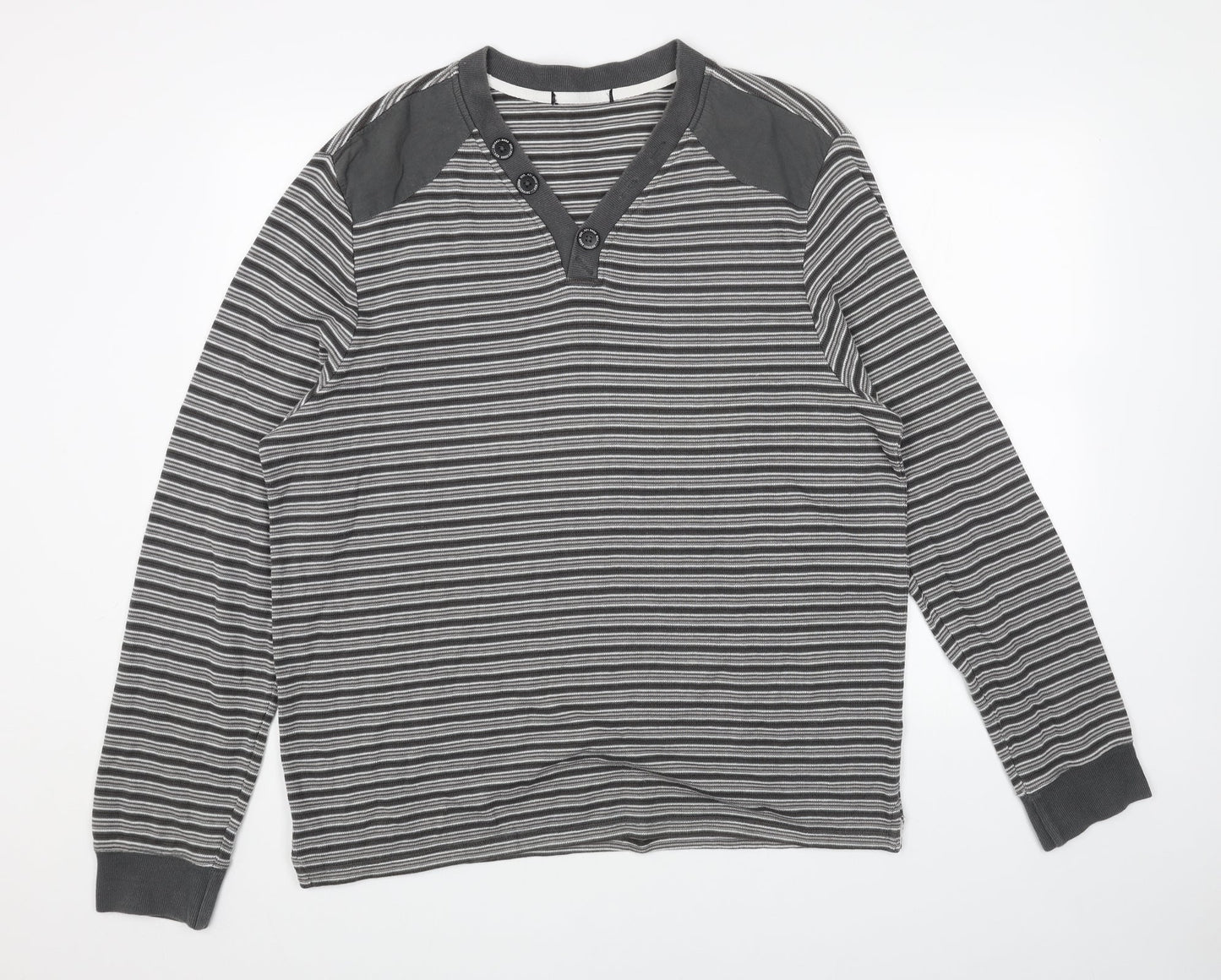 George Womens Grey Striped Cotton Pullover Sweatshirt Size XL Pullover