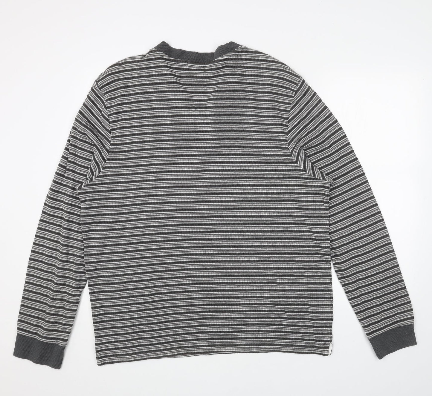 George Womens Grey Striped Cotton Pullover Sweatshirt Size XL Pullover