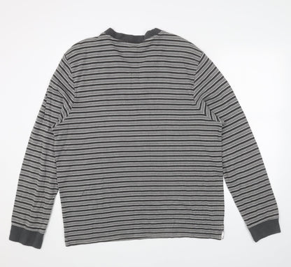 George Womens Grey Striped Cotton Pullover Sweatshirt Size XL Pullover