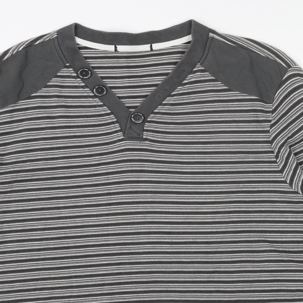 George Womens Grey Striped Cotton Pullover Sweatshirt Size XL Pullover