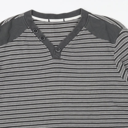 George Womens Grey Striped Cotton Pullover Sweatshirt Size XL Pullover