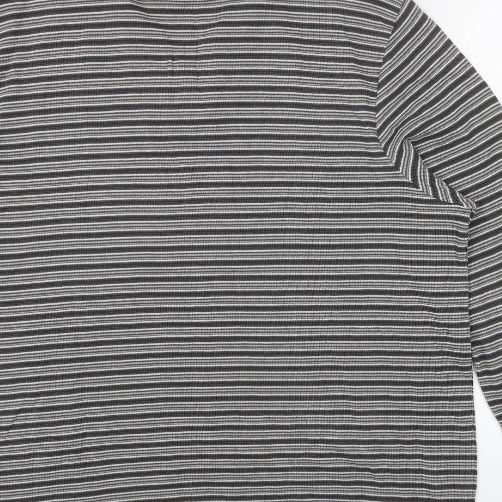 George Womens Grey Striped Cotton Pullover Sweatshirt Size XL Pullover