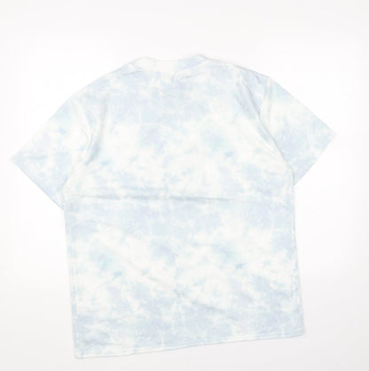Adolescent Womens Blue Cotton Basic T-Shirt Size M Scoop Neck - Slow Down