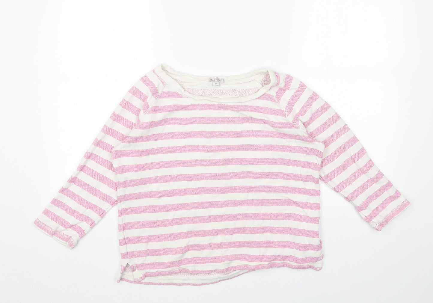 Gap Womens Pink Striped Cotton Pullover Sweatshirt Size S Pullover