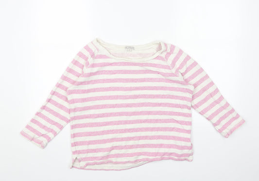 Gap Womens Pink Striped Cotton Pullover Sweatshirt Size S Pullover