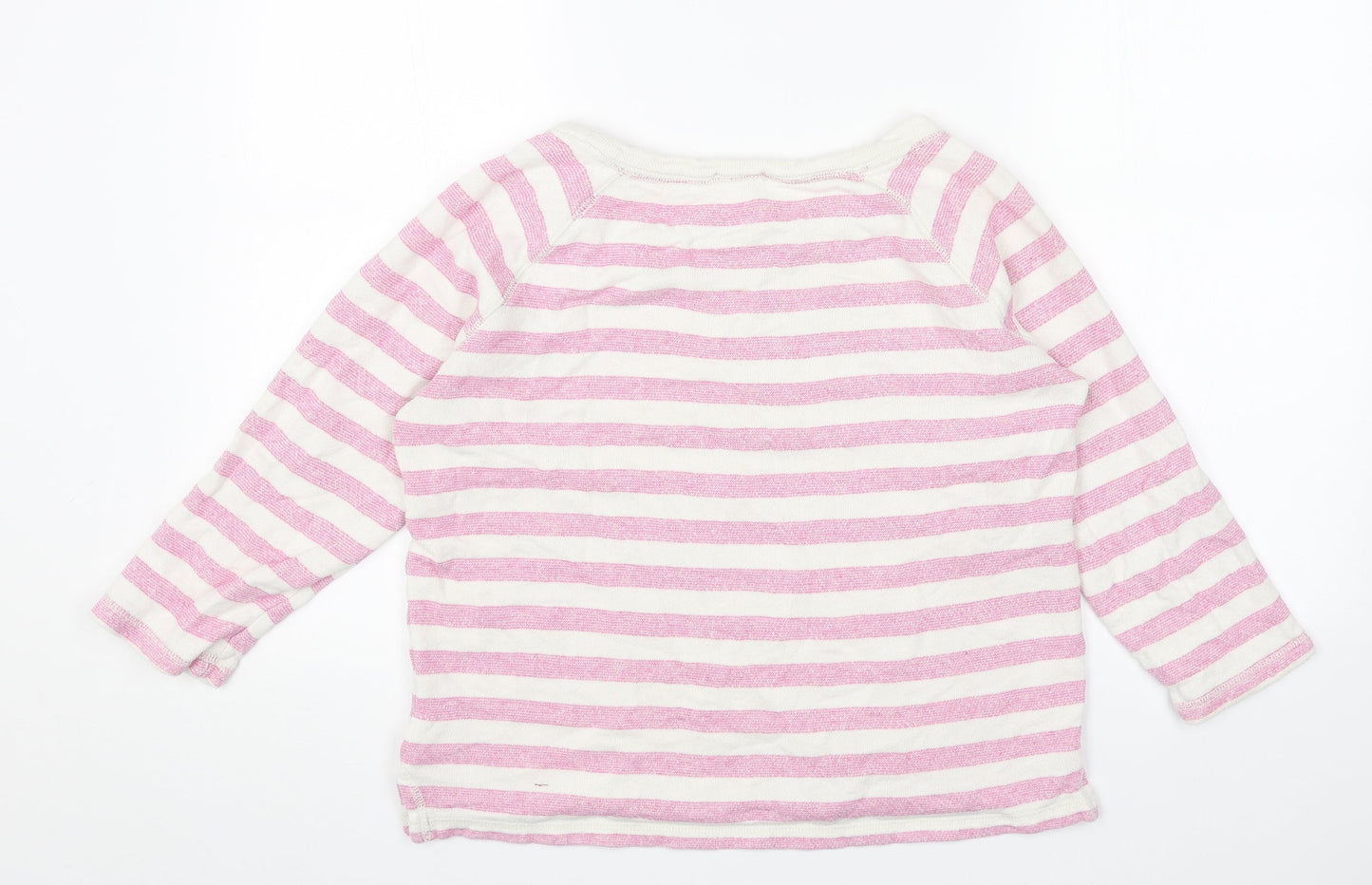 Gap Womens Pink Striped Cotton Pullover Sweatshirt Size S Pullover