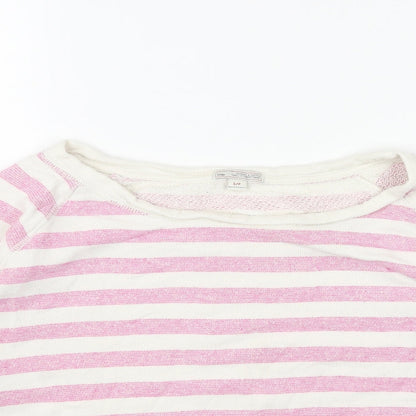 Gap Womens Pink Striped Cotton Pullover Sweatshirt Size S Pullover