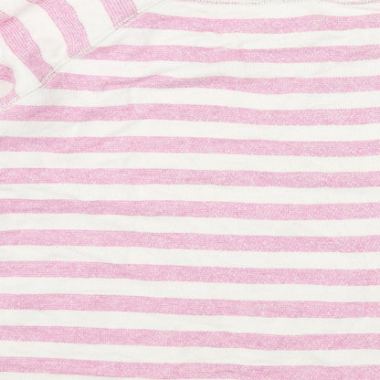Gap Womens Pink Striped Cotton Pullover Sweatshirt Size S Pullover