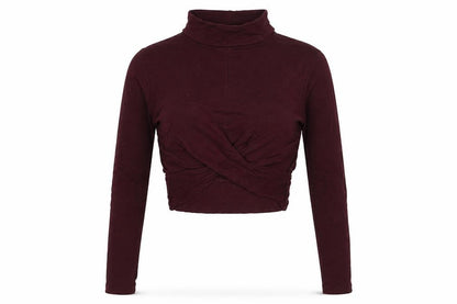 Womens UK Size 4 Topshop Red Cropped Blouse