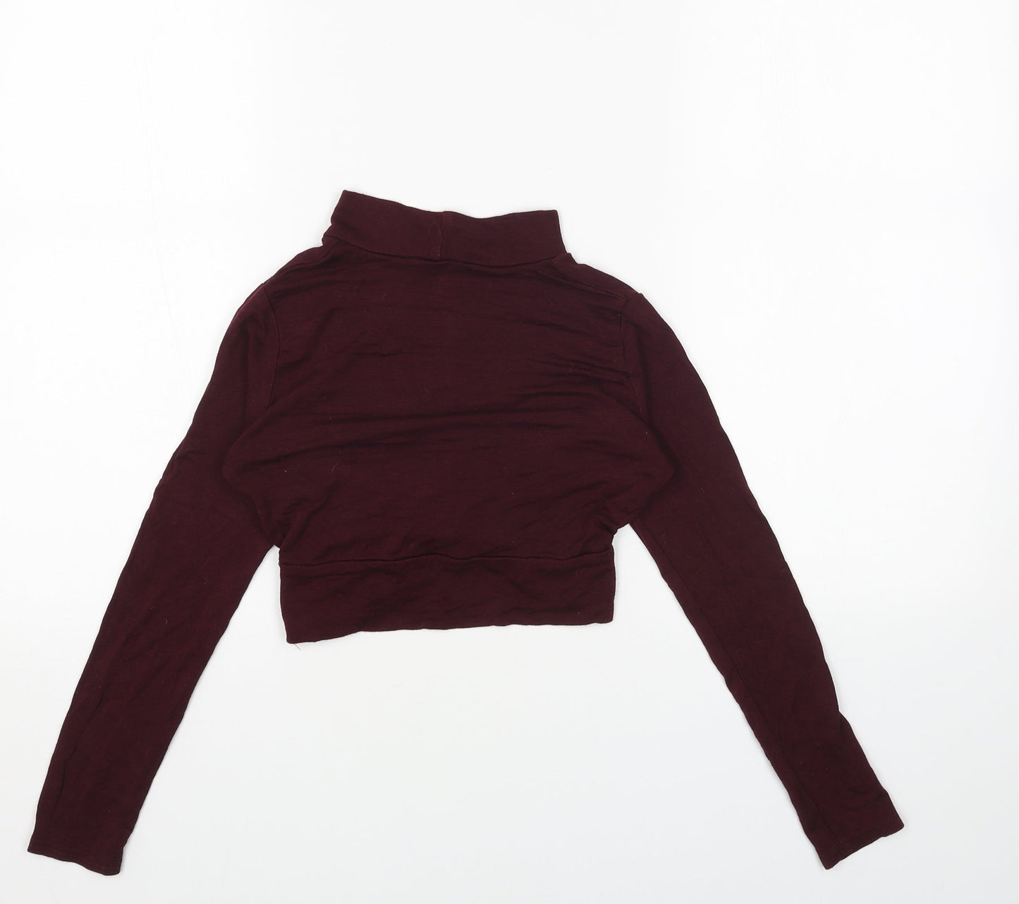 Womens UK Size 4 Topshop Red Cropped Blouse