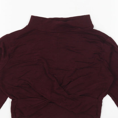 Womens UK Size 4 Topshop Red Cropped Blouse