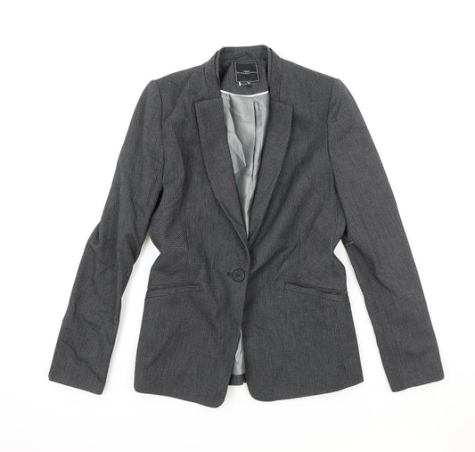 NEXT Womens Grey Polyester Jacket Blazer Size 10