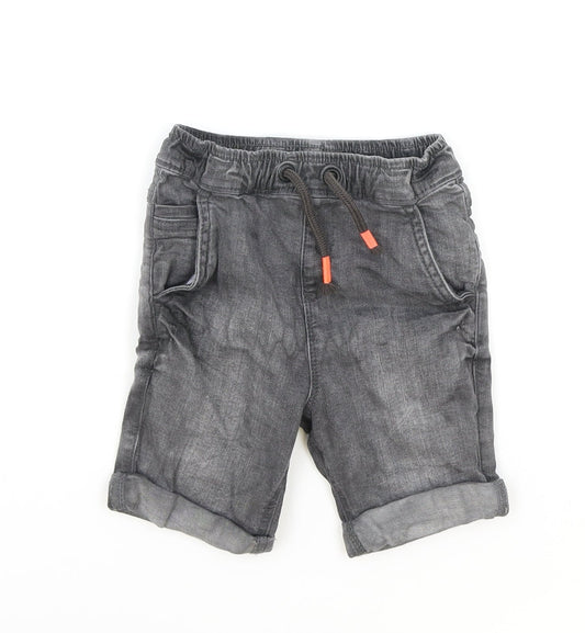 George Boys Grey Cotton Bermuda Shorts Size 3-4 Years Regular Drawstring