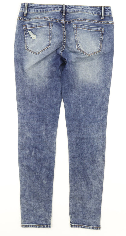 Glamorous Womens Blue Cotton Skinny Jeans Size M L31.5 in Regular Zip