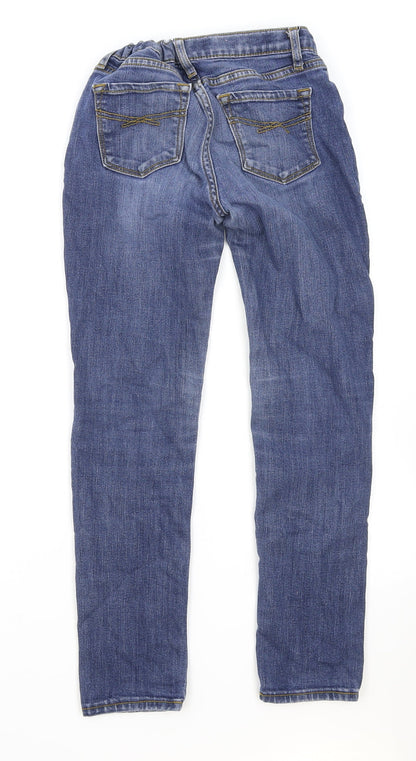 Gap Girls Blue Cotton Skinny Jeans Size 10 Years Regular Button