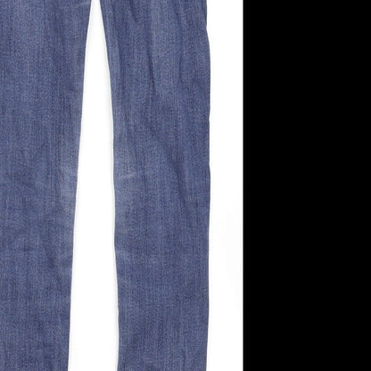 Gap Girls Blue Cotton Skinny Jeans Size 10 Years Regular Button