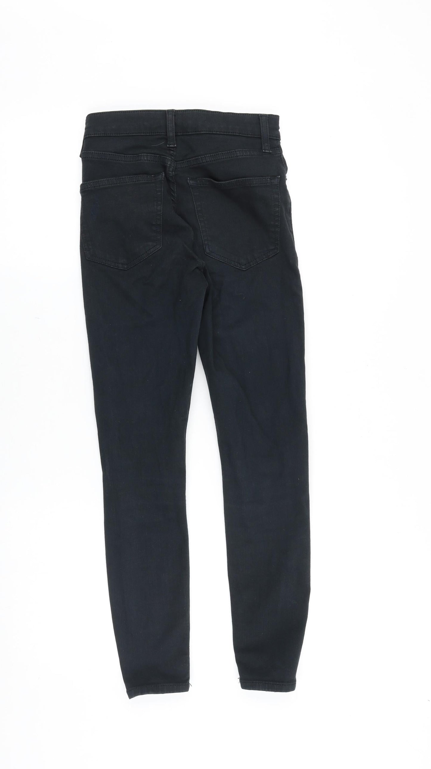 Topshop Womens Black Cotton Skinny Jeans Size 25 in Slim Zip