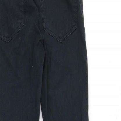 Topshop Womens Black Cotton Skinny Jeans Size 25 in Slim Zip