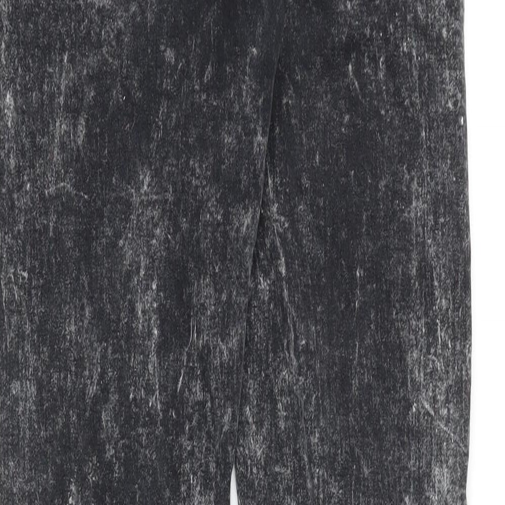 mh3 Womens Black Cotton Skinny Jeans Size M Slim Zip - Acid Wash