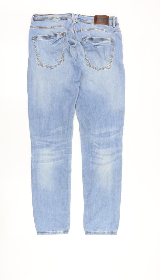 alcott Womens Blue Cotton Straight Jeans Size 30 in Slim Zip