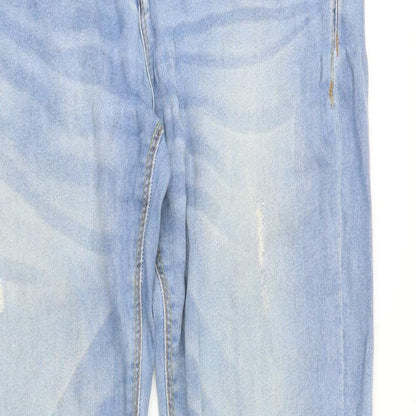 alcott Womens Blue Cotton Straight Jeans Size 30 in Slim Zip