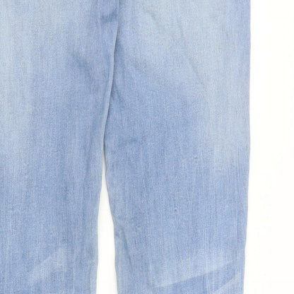 alcott Womens Blue Cotton Straight Jeans Size 30 in Slim Zip