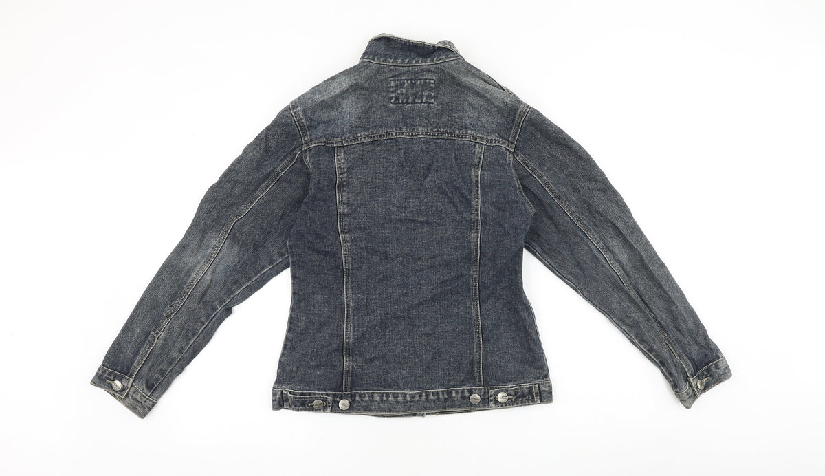 Helen Womens Blue Jacket Size 4 Button
