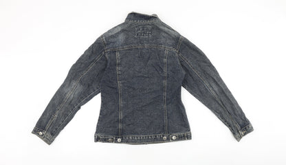 Helen Womens Blue Jacket Size 4 Button